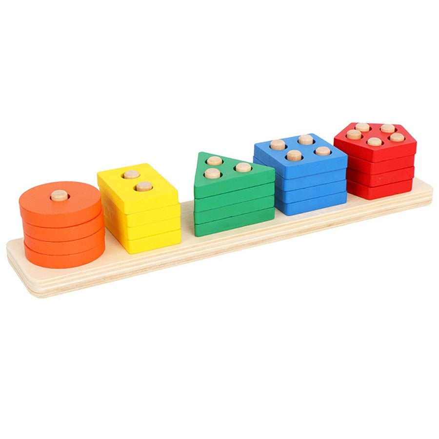 ShapeStack Montessori Wooden Blocks