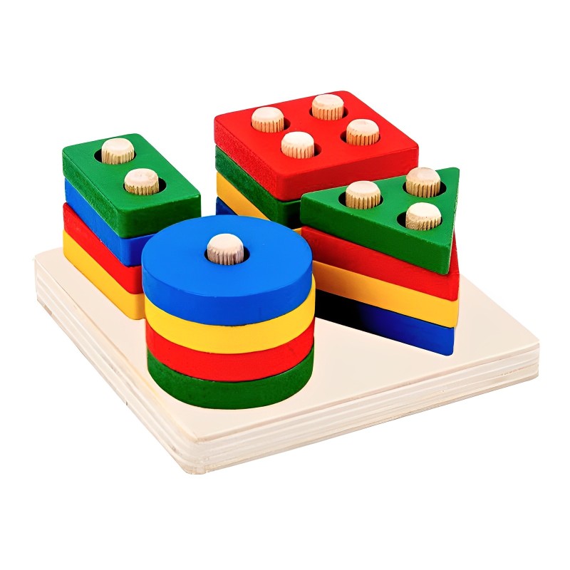 ShapeStack Montessori Wooden Blocks